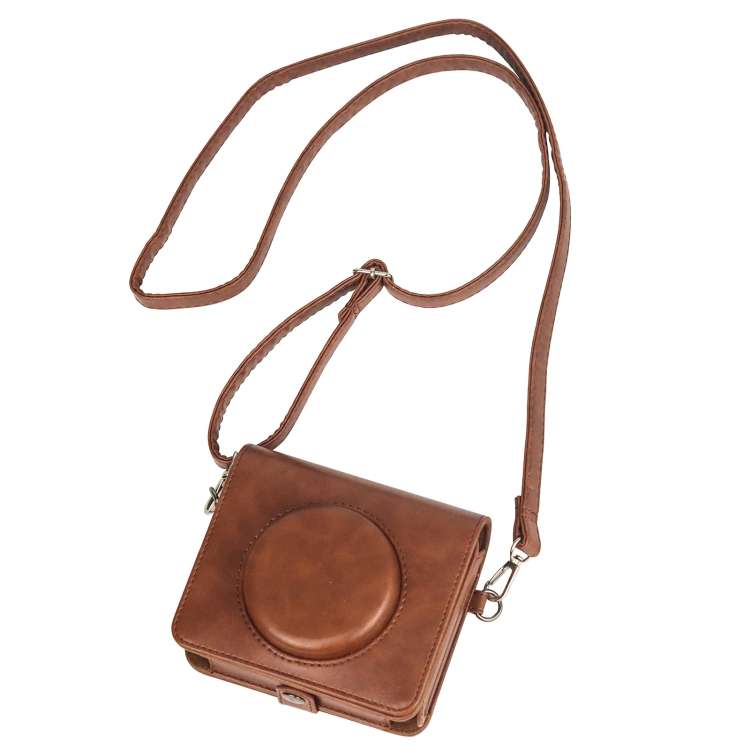 For Kodak Mini Shot 3 Square Retro / C300R instax Full Body Camera PU Leather Case Bag with Strap(Br