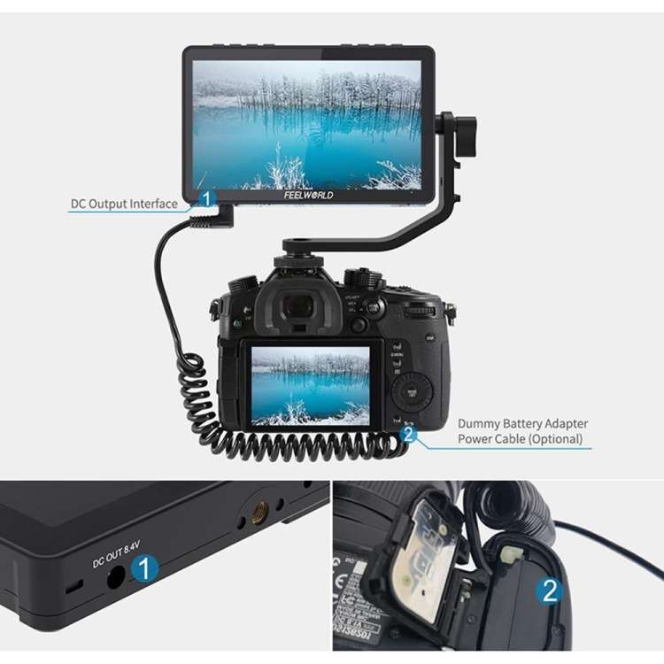 FEELWORLD F5 Pro V4 6 inch Touch Screen DSLR Camera Field Monitor 3D LUT 4K HDMI Input Output Tilt A