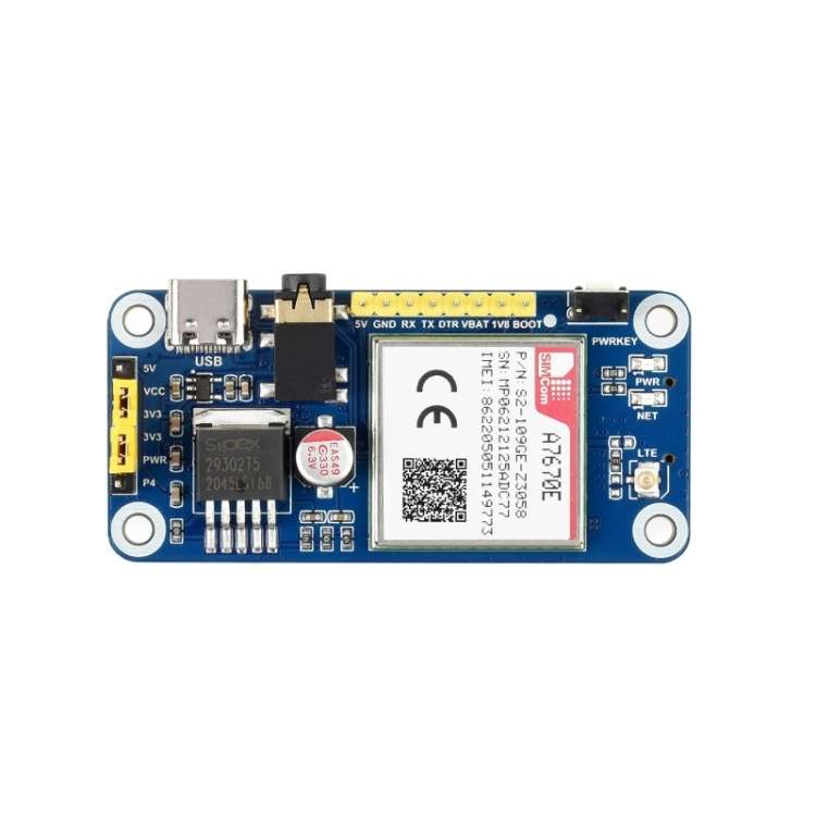 Waveshare Multi Band 2G GSM / GPRS LBS A7670E LTE Cat-1 HAT for Raspberry Pi, for Europe, Southeast