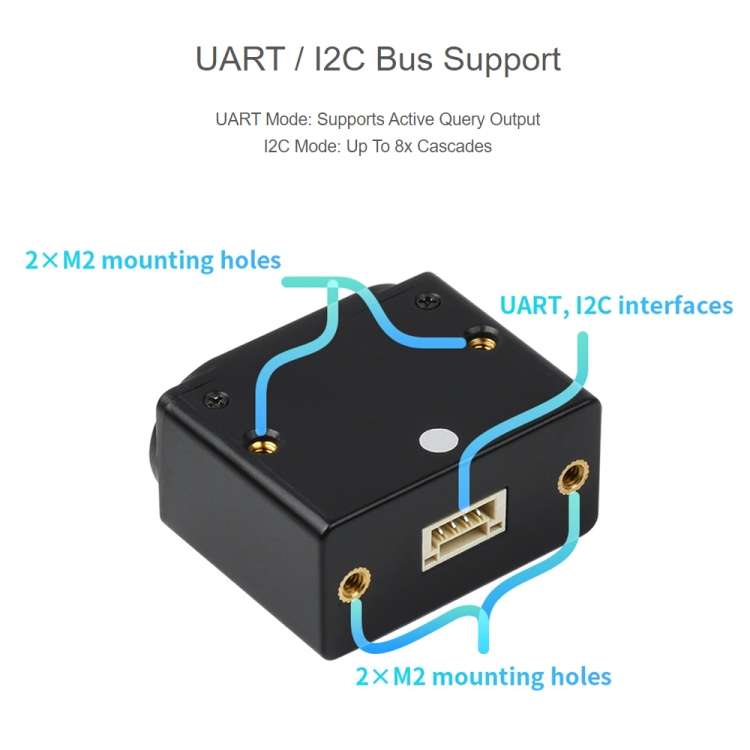 Waveshare TOF Laser Range Sensor (B), UART / I2C Bus (Black)