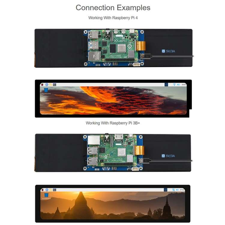 WAVESHARE 11.9 inch Capacitive Touch Display For Raspberry Pi, 320 x 1480, IPS, DSI Interface