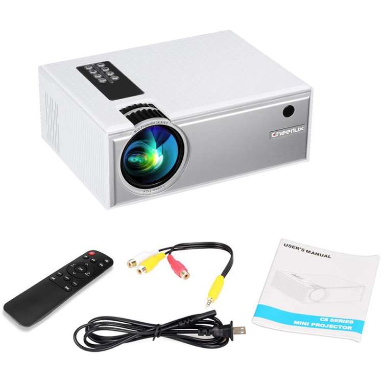 Cheerlux C8 1800 Lumens 1280x800 720P 1080P HD WiFi Sync Display Smart Projector, Support HDMI / USB