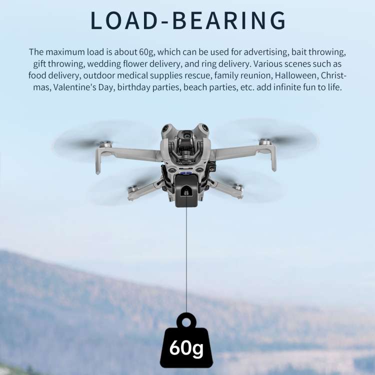 For DJI Mini 4 Pro STARTRC LED Light Air-Dropping System Thrower Parabolic