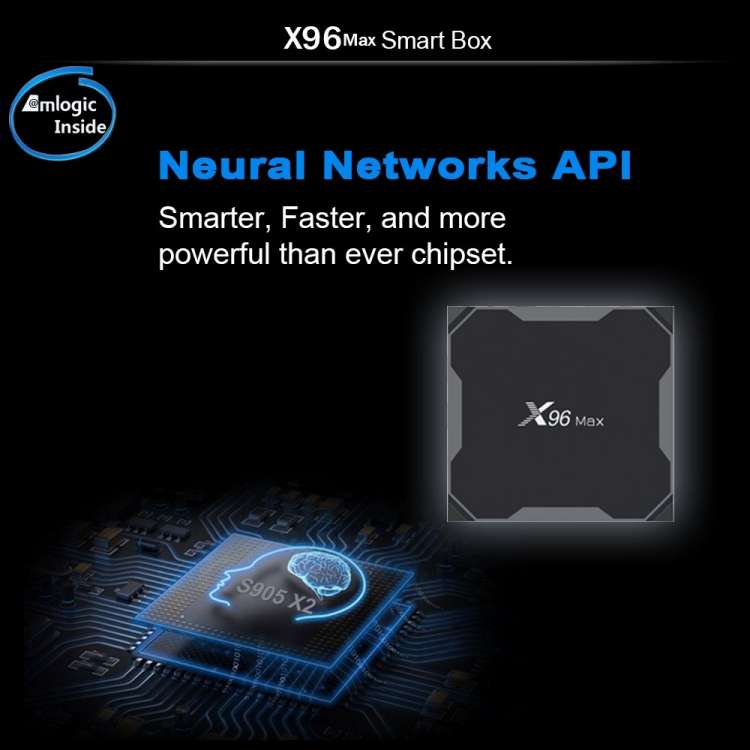 X96 Max 4K Ultra HD Media Player Smart TV Box with Remote Controller, Android 8.1, Amlogic S905X2 Qu
