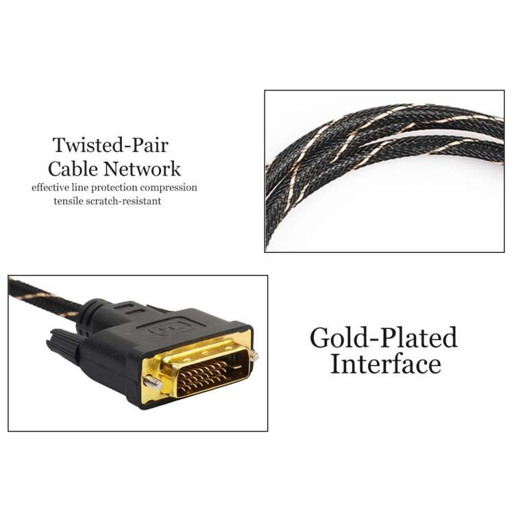 DVI 24 + 1 Pin Male to DVI 24 + 1 Pin Male Grid Adapter Cable(10m)