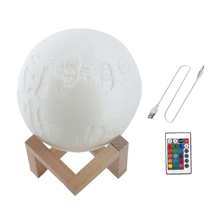 Customized 16-colors 3D Print Lamp USB Charging Energy-saving LED Night Light with Remote Control &