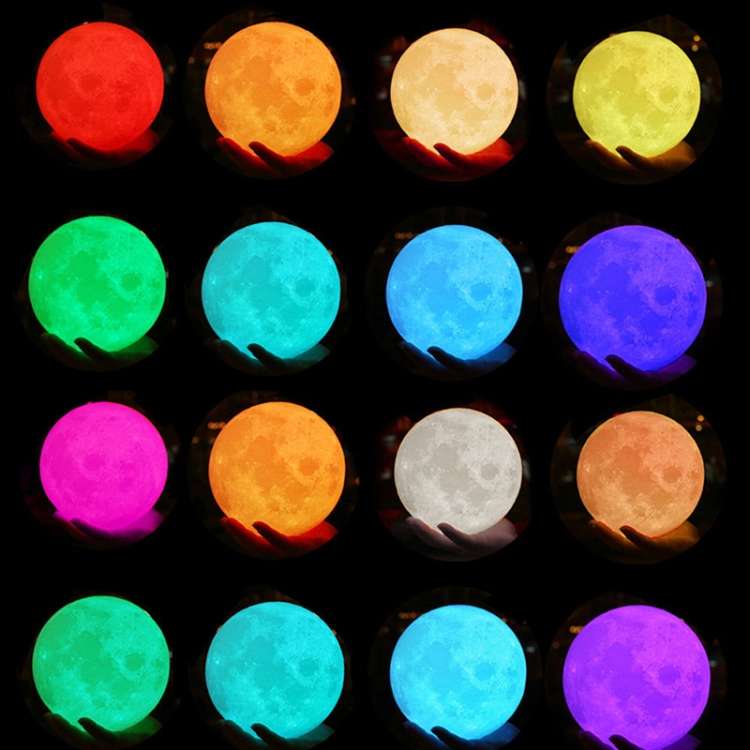 Customized 16-colors 3D Print Lamp USB Charging Energy-saving LED Night Light with Remote Control &