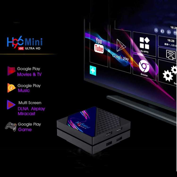 H96 Mini V8 4K Smart TV Box with Remote Control, Android 10.0, RK3228A Quad-core Cortex-A7, 1GB+8GB,