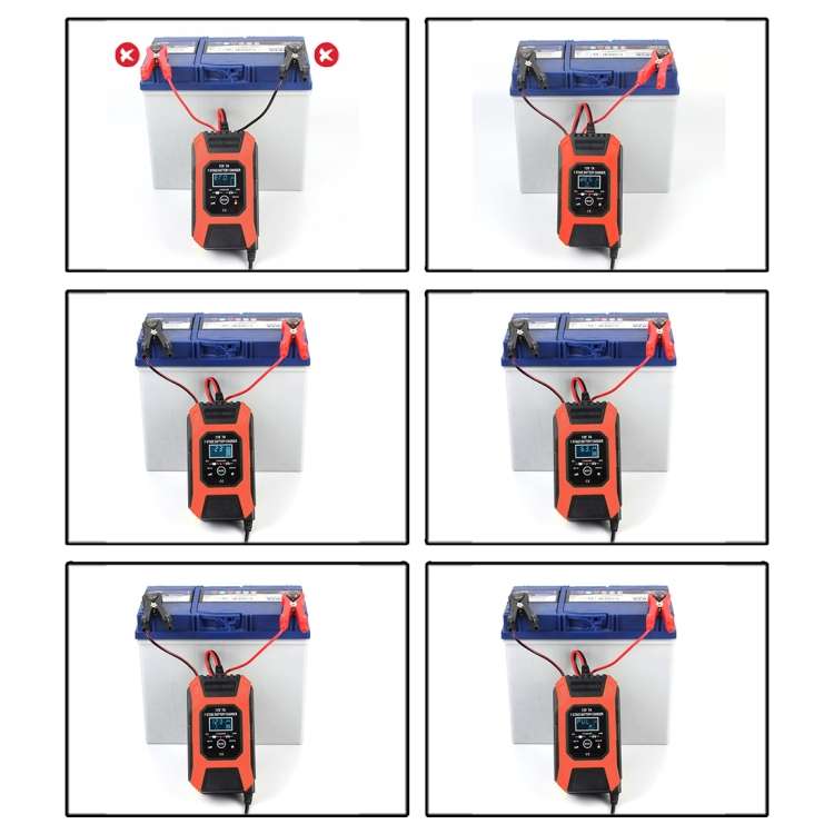 FOXSUR Car / Motorcycle Repair Charger 12V 7A 7-stage + Multi-battery Mode Lead-acid Battery Charger
