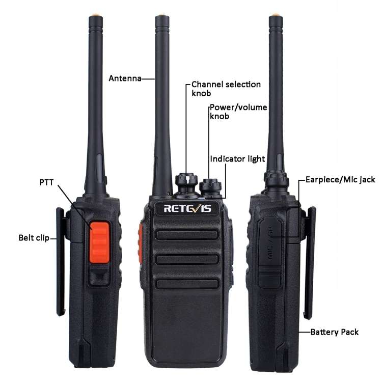 1 Pair RETEVIS RT24 EU Frequency PMR 446/400-470MHz 16CHS Two Way Radio Handheld Walkie Talkie, EU P