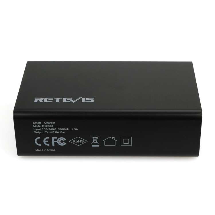 RETEVIS RTC501 40W / 8A 5 Ports USB Multi-function Charger Desktop Charging Station for H-777/RT27/R