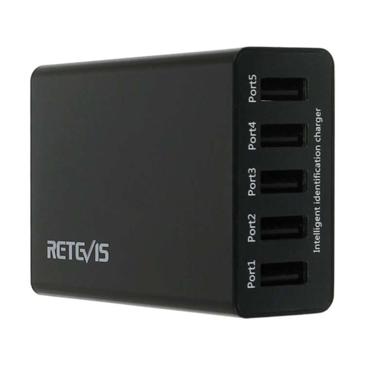 RETEVIS RTC501 40W / 8A 5 Ports USB Multi-function Charger Desktop Charging Station for H-777/RT27/R