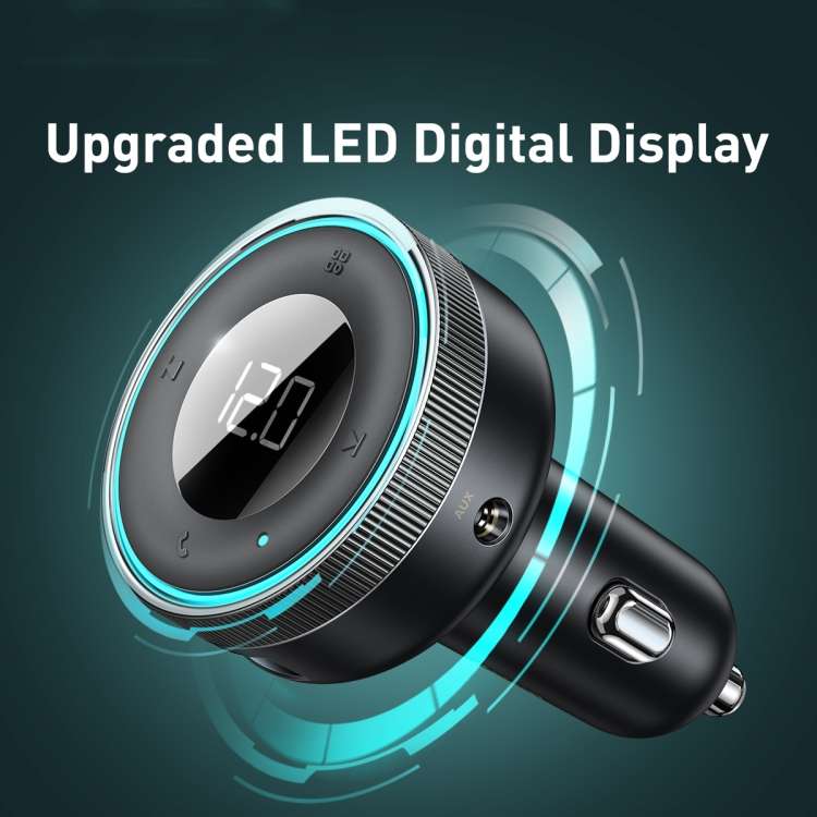 Baseus CCLH-01 Dual USB Enjoy Car Bluetooth MP3 Player Charger with Digital Display, Support Hands-f