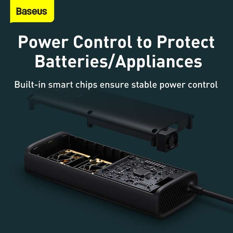 Baseus CRNBQ-A01 150W 120V In-car Inverter, Plug Type: EU Plug(Black)