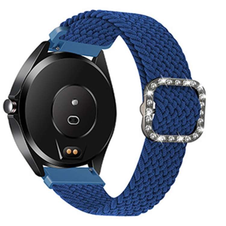 For Garmin Venu 2/Samsung Gear S3/Xiaomi Haylou RS3 22mm Universal Adjustable Braided Elastic Diamon