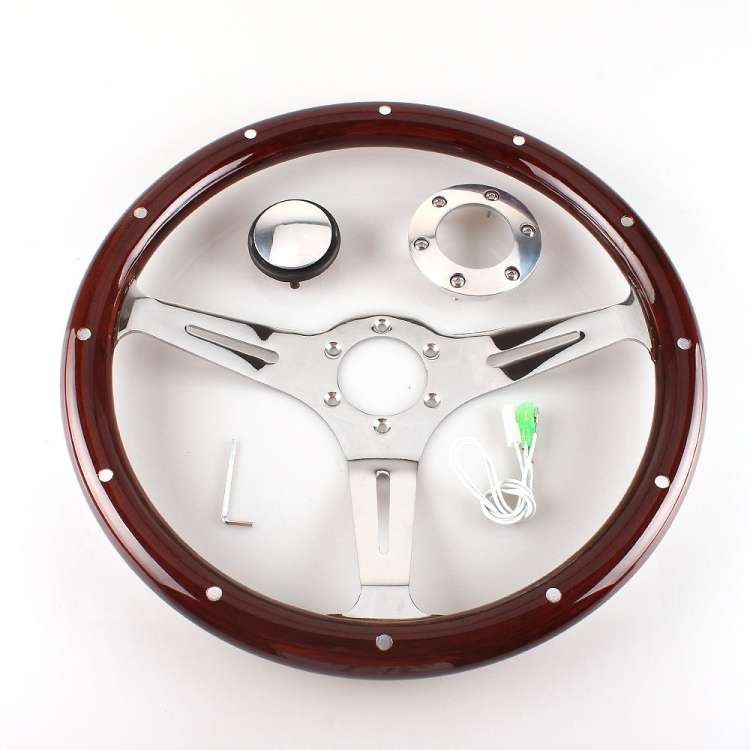 FXP8131+FXP8120A Car Modification 380mm Racing Sports Universal Perforated Steering Wheel