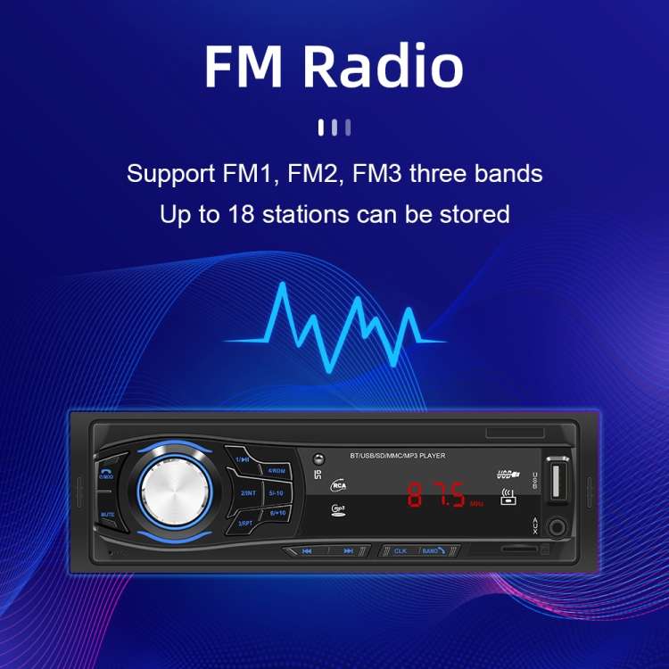1428 Universal Car Radio Receiver MP3 Player, Support FM with Remote Control
