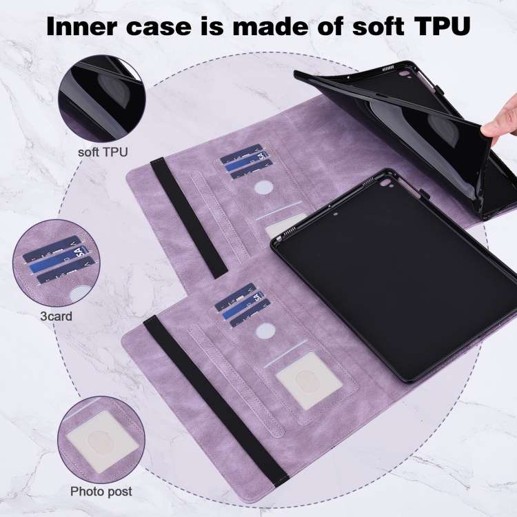 For Huawei MediaPad T5 10 inch Embossed Butterfly Pattern Horizontal Flip Leather Tablet Case(Purple
