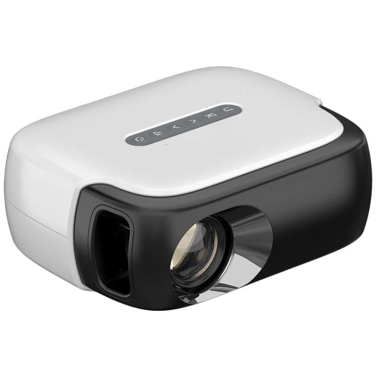 DR-860 1920x1080 1000 Lumens Portable Home Theater LED Projector, Plug Type: US Plug(Black White)