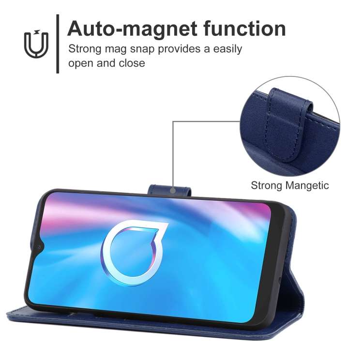 Leather Phone Case For Alcatel 1SE 2020(Blue)