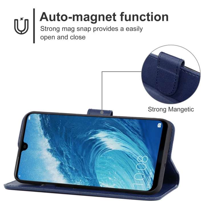 Leather Phone Case For Huawei Enjoy Max(Blue)