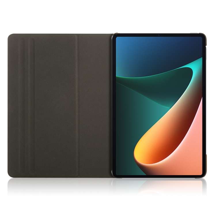 For Xiaomi Mi Pad 5 Pro 11 inch Painted 360 Degrees Rotation Tablet Leather Case with Holder(Milky W