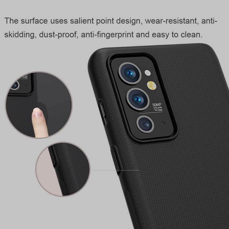 For OnePlus 9RT 5G NILLKIN Frosted Concave-convex Texture PC Phone Case(Black)