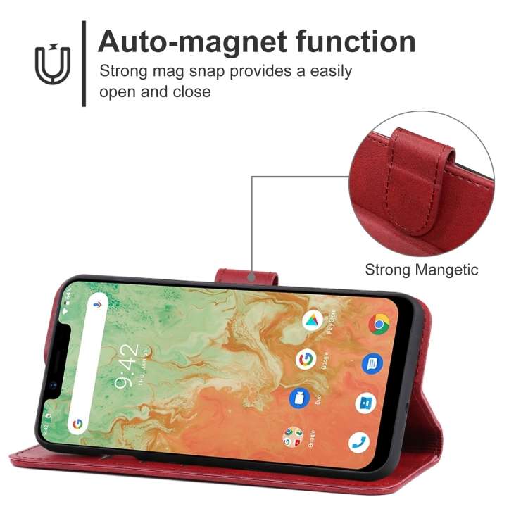 Leather Phone Case For UMIDIGI A3X(Red)