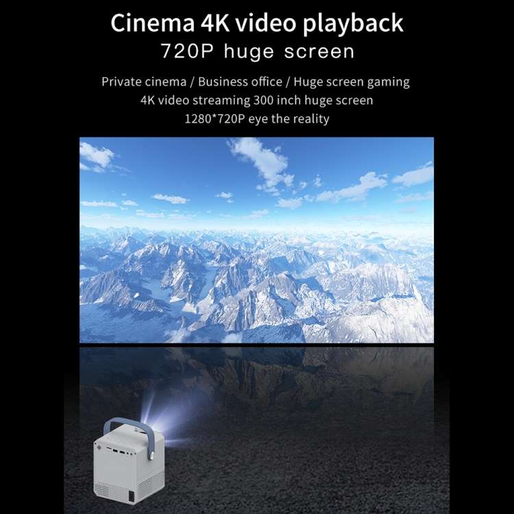 Q96 E300 Intelligent Portable HD 4K Projector, EU Plug, Specification:Android Version(White)