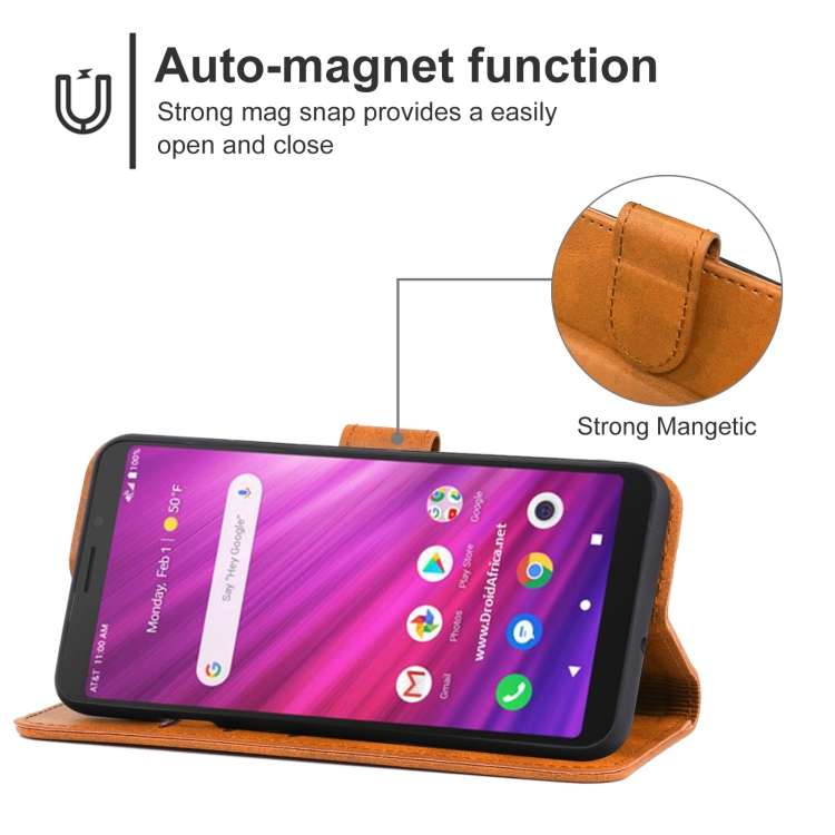 For Alcatel Axel (5004R) / Lumos (DALN5023) Leather Phone Case(Brown)