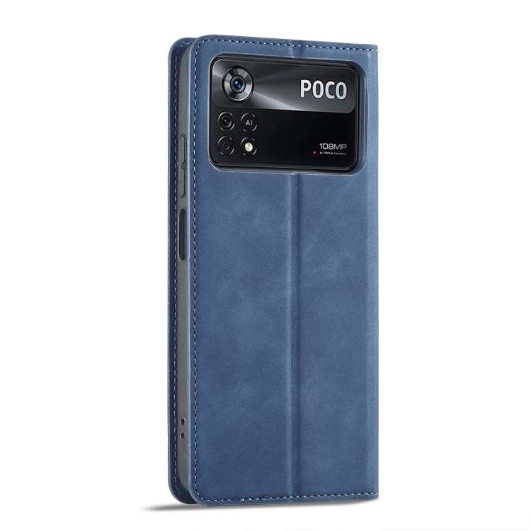 For Xiaomi Poco X4 Pro 5G Forwenw Dream Series Oil Edge Strong Magnetism Leather Phone Case(Blue)
