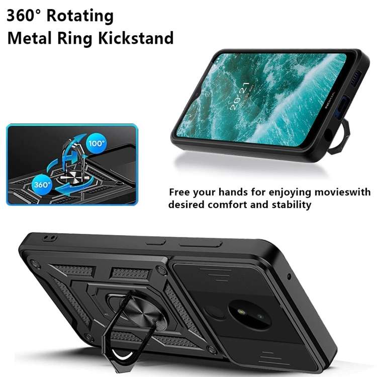 For Nokia C30 Sliding Camera Cover Design TPU+PC Phone Case(Green)