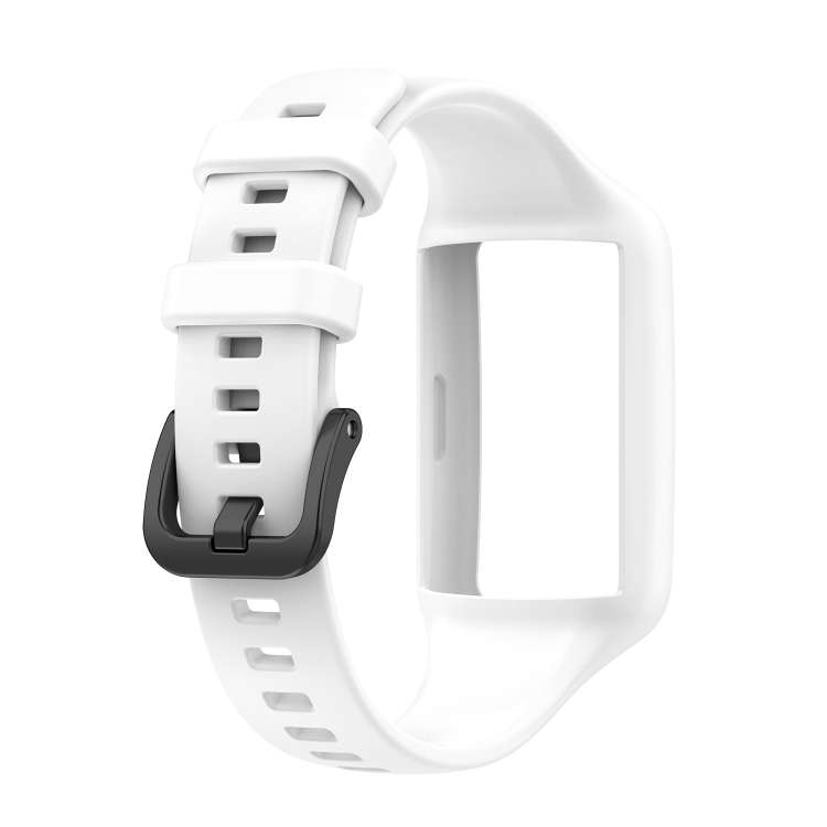 For Huawei Band 7 / 6 Pro / 6 / Honor Band 7 / 6 Universal Integrated Silicone Watch Band(White)