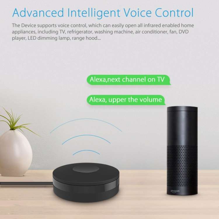 NEO NAS-IR02W WiFi IR Remotc Control Support Amazon Alexa / Google Home(Black)