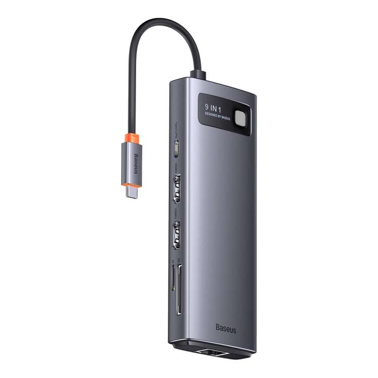 Baseus Metal Gleam Series 9 in 1 Multifunctional USB-C / Type-C HUB Docking Station