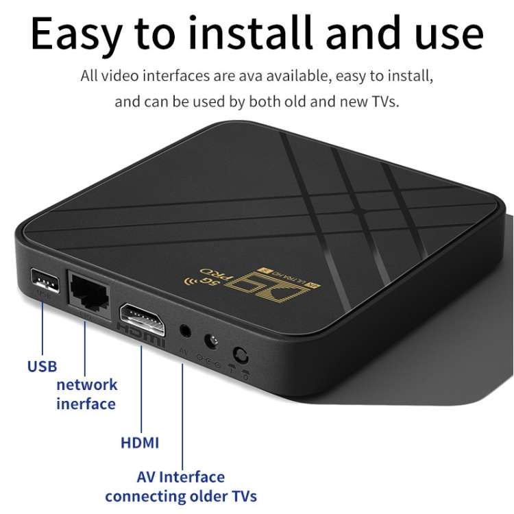 D9 PRO 2.4G/5G WIFI 4K HD Android TV Box, Memory:8GB+128GB(EU Plug)