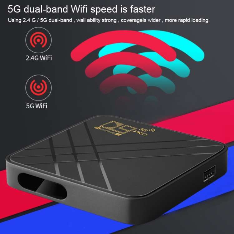 D9 PRO 2.4G/5G WIFI 4K HD Android TV Box, Memory:8GB+128GB(EU Plug)