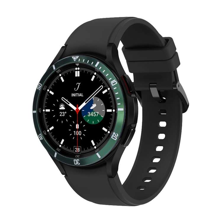 For Samsung Galaxy Watch 46mm Water Ghost Stainless Steel Bezel Ring(Dark Green)
