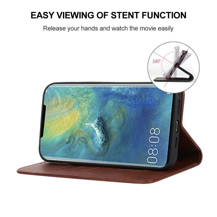 For Huawei Mate 20 Pro Magnetic Closure Leather Phone Case(Brown)