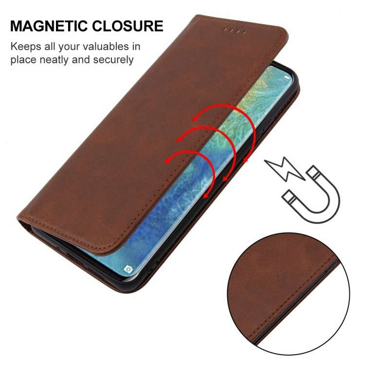 For Huawei Mate 20 Pro Magnetic Closure Leather Phone Case(Brown)