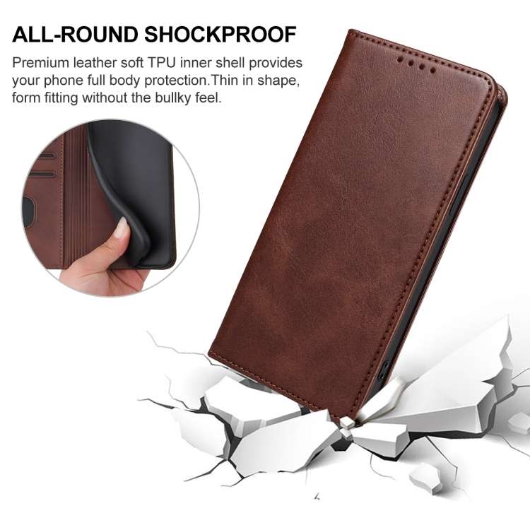 For Huawei Mate 20 Pro Magnetic Closure Leather Phone Case(Brown)