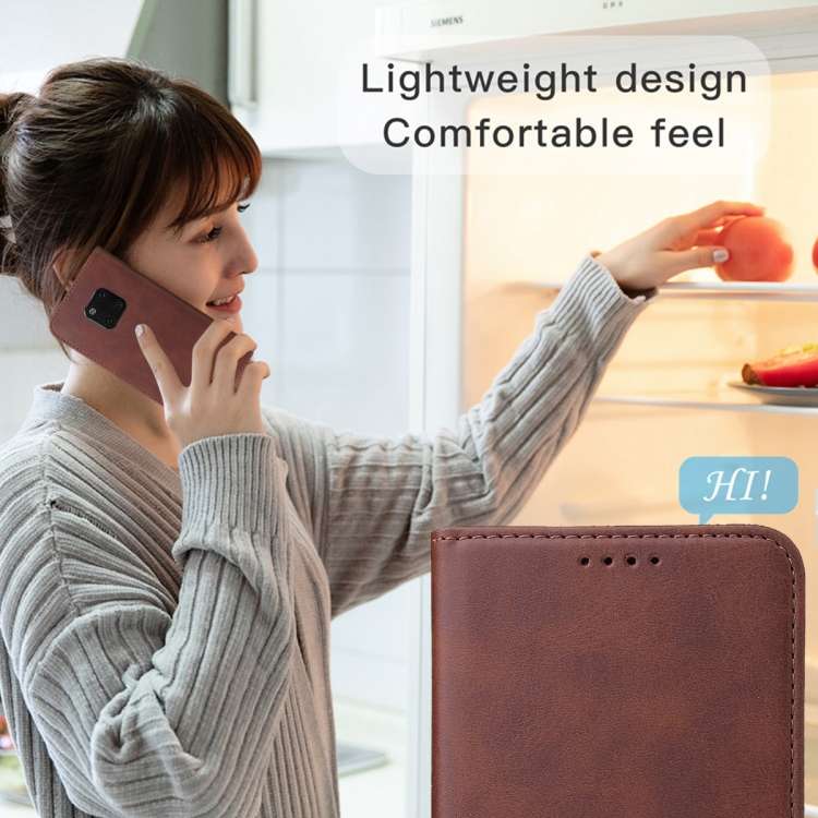 For Huawei Mate 20 Pro Magnetic Closure Leather Phone Case(Brown)