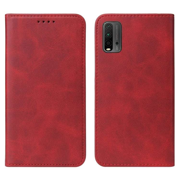 For Xiaomi Redmi 9T Magnetic Closure Leather Phone Case(Red)