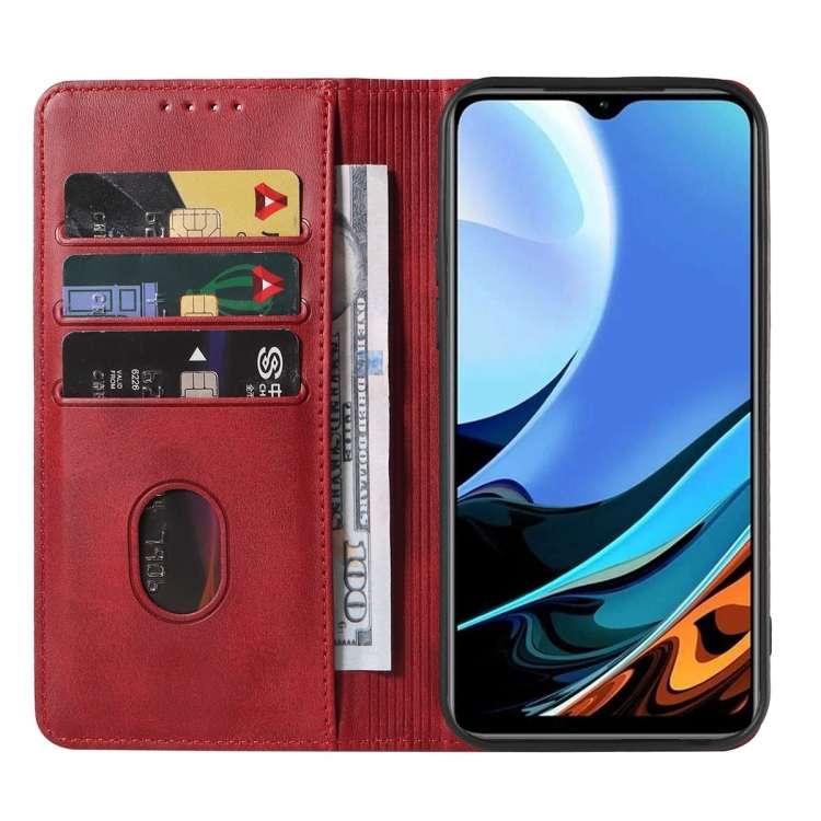 For Xiaomi Redmi 9T Magnetic Closure Leather Phone Case(Red)
