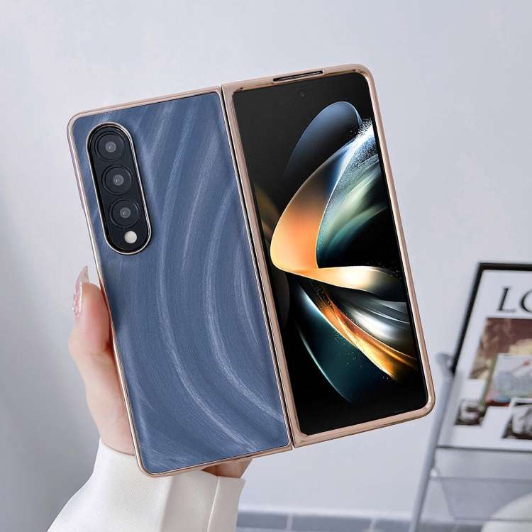 For Samsung Galaxy Z Fold4 Nano Electroplating Protective Phone Case(Ice Crystal Blue)