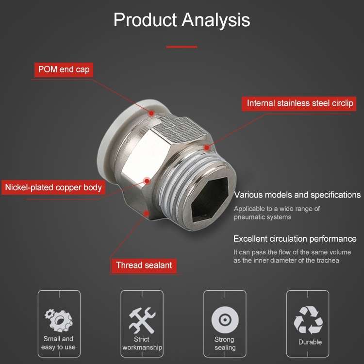 PC6-02 LAIZE 10pcs PC Straight Pneumatic Quick Fitting Connector