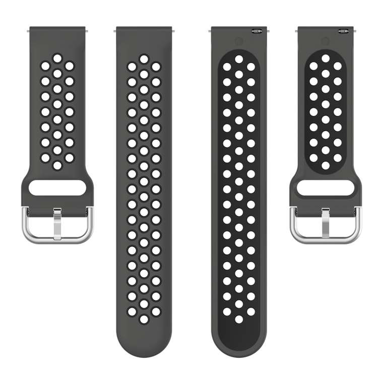 For Huawei Honor Magic Watch 2 46mm 22mm Clasp Two Color Sport Watch Band (Black Black)