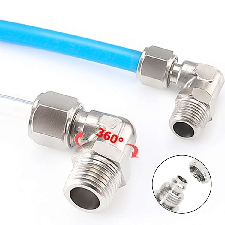 PL6-M5 LAIZE Nickel Plated Copper Trachea Quick Fitting Twist Swivel Elbow Lock Female Connector