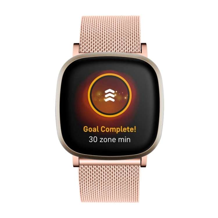 For Fitbit Versa 4 / Sense 2 Milan Buckle Metal Watch Band(Rose Gold)