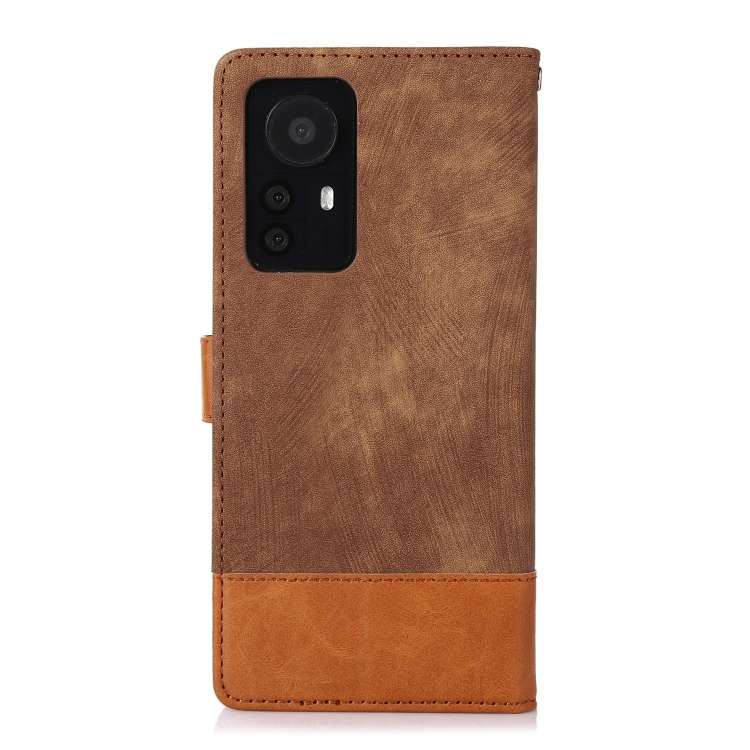For Xiaomi 12 Pro Splicing Leather Phone Case(Brown)